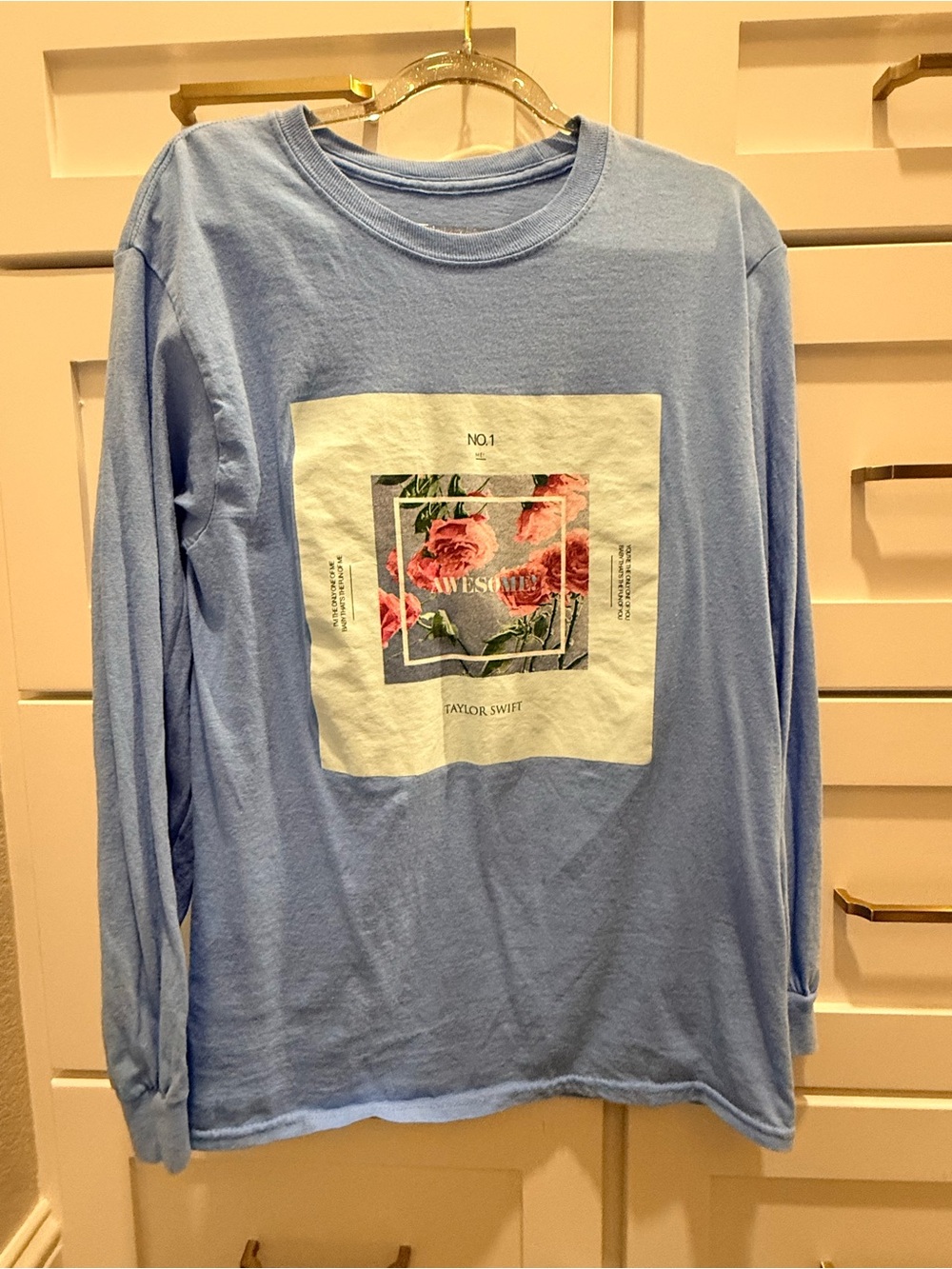 Official Taylor Swift Merch Light Blue Long Sleeve ME! Graphic Tee